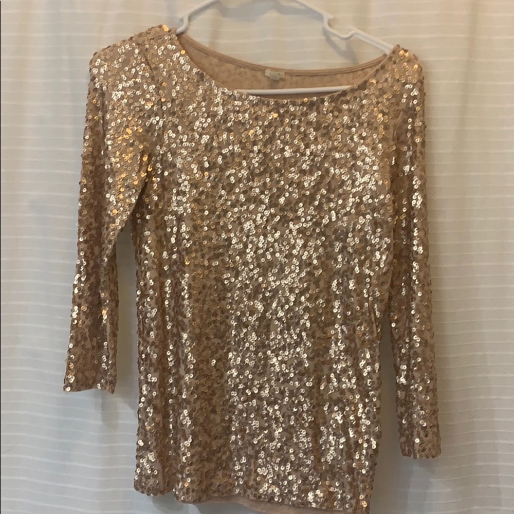 3/4 length sequined top